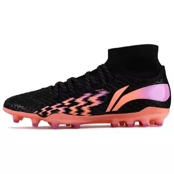 Футбольные бутсы Li Ning Comfortable Breathable MG Soft Ground для мужчин, черные, розовые, YSFU013-3 40