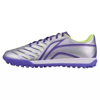 Футбольные бутсы Li Ning TF Studded Adult Competition Shock Absorbing, износостойкие, мужские, серебристо-фиолетовые, YSTT031-5 41