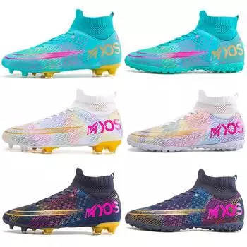 Футбольные бутсы Mandarin duck с высоким верхом для мужчин, женщин и детей tf для сломанных ногтей искусственные плоские ногти AG студенческие кожаные тренировочные кроссовки для ног для мужчин 35