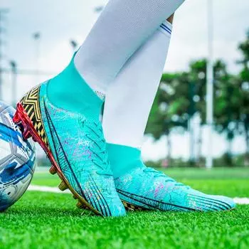 Футбольные бутсы мужские и детские профессиональные футбольные бутсы для травы на открытом воздухе нескользящие дышащие разноцветные тренировочные кроссовки размер 34-46 35