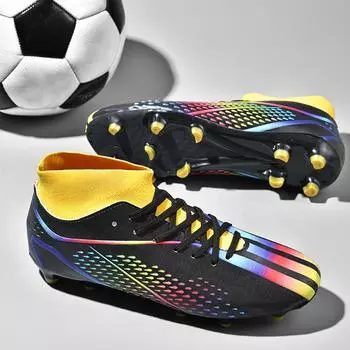 Футбольные бутсы мужские с длинными ногтями, искусственный газон, профессиональная тренировочная обувь для детей, большой размер, уличные футбольные бутсы 37 циан