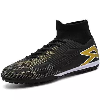 Футбольные бутсы мужские с высоким верхом для тренировок по искусственному газону, для студентов, для игры в футбол, детские футбольные бутсы 36 чёрный
