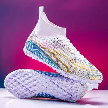 Футбольные бутсы мужские высокие длинные ногти измельченные ногти короткие ногти студенческие детские мальчики тренировочные футбольные бутсы 35