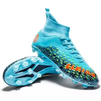 Футбольные бутсы мужские высокие длинные ногти измельченные ногти газон подростковые студенческие большие детские взрослые игровые тренировочные кроссовки 33