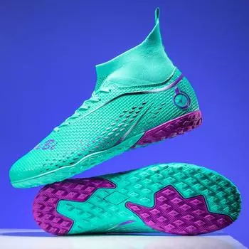 Футбольные бутсы мужские/женские 33-46 с мягкой резиновой подошвой, короткие гвозди, искусственный газон, детские футбольные бутсы 33 жёлтый