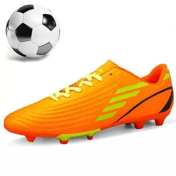 Футбольные бутсы Мужские/женские футбольные бутсы для тренировок на газоне Детская подростковая спортивная обувь Износостойкие противоскользящие футбольные бутсы с длинными ногтями 33 серебряный