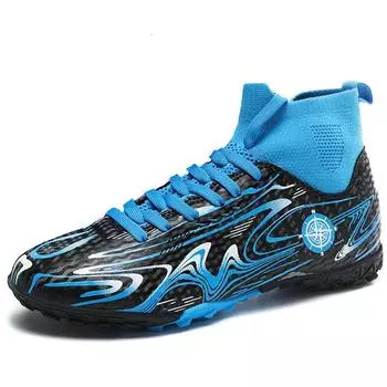 Футбольные бутсы, мужские/женские футбольные бутсы, короткие носки с высоким берцем, детские футбольные кроссовки Make Capital для уличного футбола для мальчиков 32 золотой