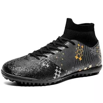 Футбольные бутсы мужские/женские молниеносные камуфляжные с мягкой резиновой подошвой с коротким гвоздем для искусственного газона для молодежи и детей 35 белый