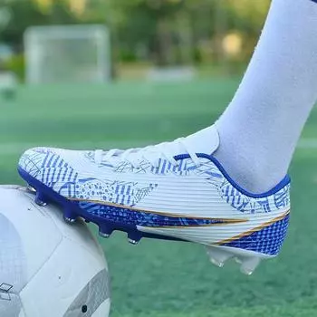 Футбольные бутсы Ronaldo с низким верхом, мужские и детские сломанные ногти, искусственный газон Jinjiang с длинными ногтями, тренировочные кроссовки для студенческих соревнований 33