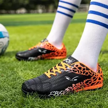 Футбольные бутсы с длинными шипами, мужская и женская, детская школьная тренировочная обувь, нескользящая, износостойкая обувь с шипами 45