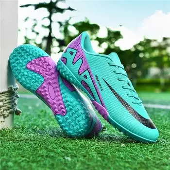 Футбольные бутсы с низким верхом tf сломанные ногти искусственный газон AG ногти кожаные ноги мальчики и девочки дети молодежь студенты тренировочная обувь 33 чёрный