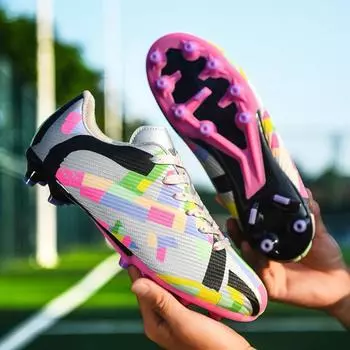 Футбольные бутсы с шипами мужские низкие с искусственным покрытием для сломанных ногтей молодежные студенческие спортивные туфли для соревнований тренировочные туфли 33