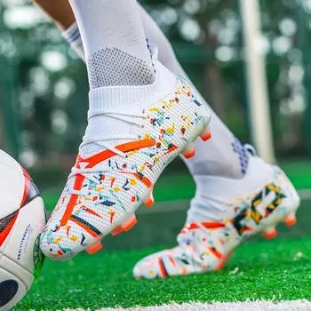 Футбольные бутсы с высоким верхом 2024 года, новые, для мальчиков и детей, для юниоров, для тренировок, для спорта, для студентов, для игры со сломанным ногтем, для травы 35