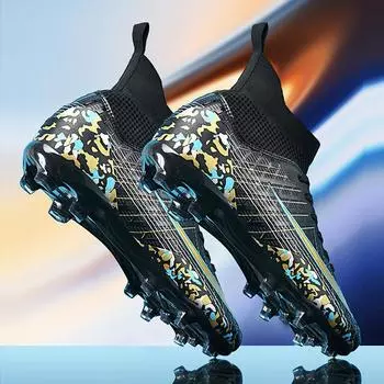 Футбольные бутсы с высоким верхом, чемпионат мира по футболу, сломанные ногти, искусственный газон, длинные ногти, кожаные ноги, тренировочные кроссовки для молодежи и студентов 35