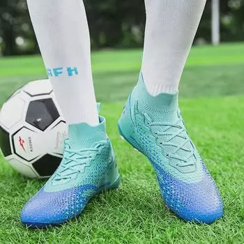 Футбольные бутсы с высоким верхом для пар с вязаными носками — удобные для длинных или сломанных ногтей спортивные кроссовки для студенческих игр 44
