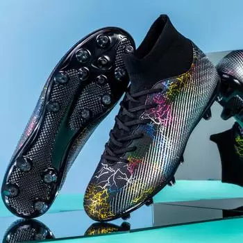 Футбольные бутсы с высокими носками, футбольные бутсы, мужские кроссовки с длинными ногтями, детские молодежные кроссовки для соревнований, футбольные бутсы для детей 34