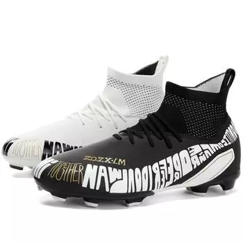Футбольные бутсы унисекс футбольные бутсы большого размера футбольные бутсы мужские специальные детские длинные гвозди взрослые женские студенческие кроссовки для соревнований 31 белый