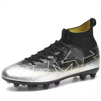 Футбольные бутсы унисекс Gradient AG, эластичные носки с длинными ногтями и высокой лентой, тренировочные искусственные луга, тренировочные футбольные бутсы для занятий спортом на открытом воздухе 35 белый