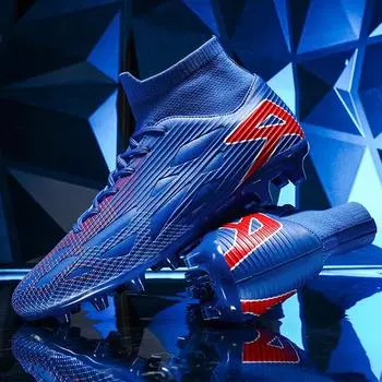 Футбольные бутсы унисекс мужские с высоким верхом для тренировок по футболу на искусственном газоне для студентов, футбольные бутсы для мальчиков 36 чёрный