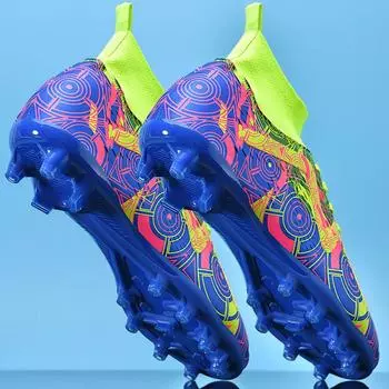 Футбольные бутсы унисекс с длинными ногтями, тренировочные граффити, искусственный капитан, спортивные тренировочные бутсы для мальчиков на открытом воздухе, детские футбольные бутсы 33 зелёный