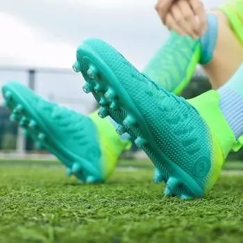 Футбольные бутсы унисекс с длинными ногтями AG, искусственный газон, профессиональные детские футбольные бутсы большого размера, футбольные бутсы 31 белый