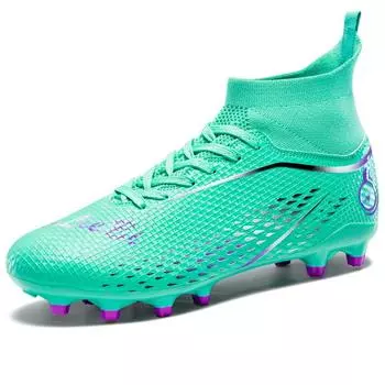 Футбольные бутсы унисекс с высоким верхом и эластичным носком, спортивные футбольные бутсы для активного отдыха с длинными гвоздями, большие размеры, детские футбольные бутсы для молодежи 33 жёлтый