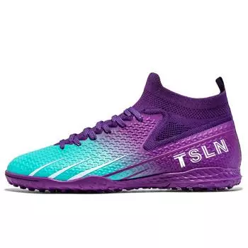 Футбольные бутсы унисекс, уличные/в помещении, футбольные бутсы для мальчиков и девочек, профессиональные тренировочные кроссовки по мини-футболу 35 фиолетовый