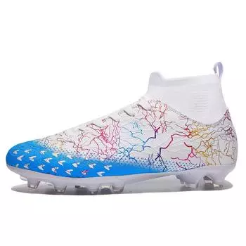 Футбольные бутсы унисекс, уличные/в помещении, футбольные бутсы для мальчиков и девочек, профессиональные тренировочные кроссовки по мини-футболу 35 синий/белый