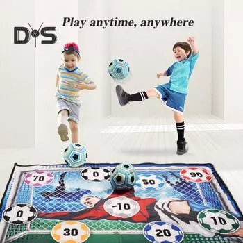 Футбольные игры для детей Футбольный игровой набор для мальчиков Коврик для футбола в помещении с целевыми зонами Тренировочные броски Улучшение навыков Футбольные подарки для детей A синий