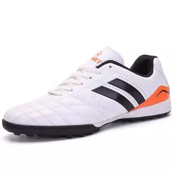 Футбольные кроссовки для подростков. Устойчивые тренировочные футбольные кроссовки для мальчиков. Низкие кеды для девочек. Футбольные бутсы для газона. Спортивная обувь на открытом воздухе. size-41 белый