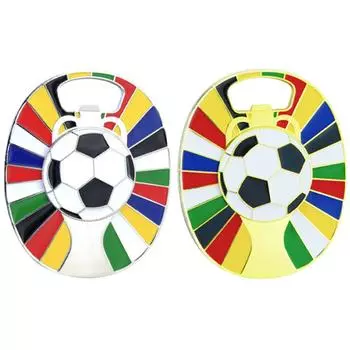 Футбольные магниты на холодильник с открывалкой для бутылок, многофункциональные сильные магниты для демонстрации на холодильнике, сувенир для вечеринки для футбольных болельщиков серебряный