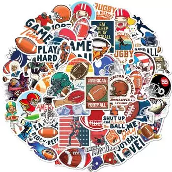 Футбольные наклейки для детей 50 шт., водонепроницаемые наклейки для бутылок с водой, виниловые наклейки для ноутбуков, детские наклейки, упаковка One Size