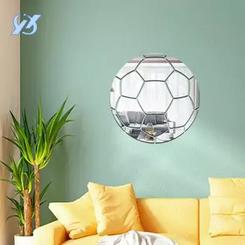 Футбольные наклейки на зеркало для детской комнаты, украшение стены гостиной спальни, креативные самоклеящиеся водонепроницаемые 15CM