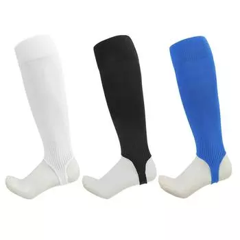 Футбольные носки для защиты голени, дышащие футбольные носки-трубы, компрессионные футбольные накладки для защиты голени, рукава для мужчин, женщин и молодежи Black