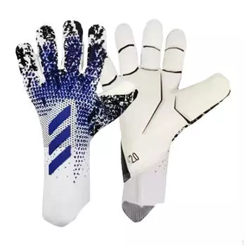 Футбольные перчатки, футбольные перчатки для взрослых и детей, дышащие, нескользящие, защита пальцев Size 5_Blue and Black