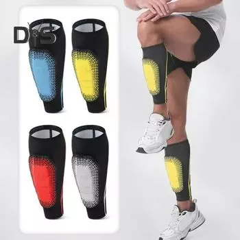 Футбольные щитки для голени для взрослых, антиколлизионные щитки для голени, компрессионный защитный рукав для ног, спортивная экипировка для футбола, спорта и фитнеса M черный серый