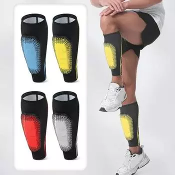 Футбольные щитки для голени для взрослых, антиколлизионные щитки для голени, компрессионный защитный рукав для ног, спортивная экипировка для футбола, спорта и фитнеса M черный серый