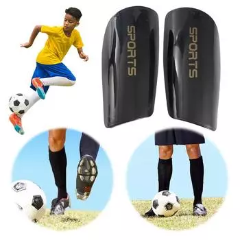 Футбольные щитки для голени Легкие защитные футбольные щитки для детей и подростков взрослых Black