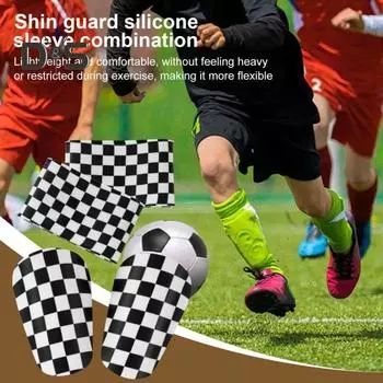 Футбольные щитки для голени с силиконовыми рукавами, мини-футбольные щитки для мужчин, женщин, подростков, взрослых, тренировок, соревнований зелёный
