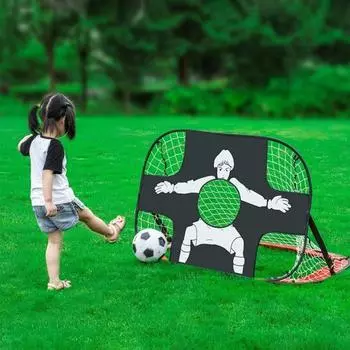 Футбольные ворота 2 в 1, складная стойка для футбольного тенниса, портативные, легко собираемые футбольные ворота для детей, тренировки и веселья синий