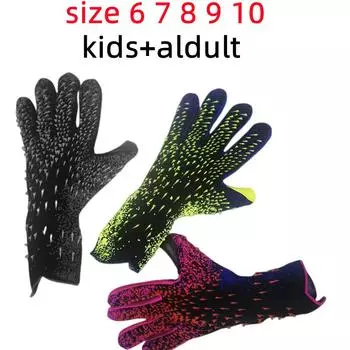 Футбольные вратарские перчатки Унисекс Футбольные перчатки Прочный захват Футбольные вратарские перчатки Спортивные перчатки на открытом воздухе Латексные футбольные перчатки size 10 чёрный