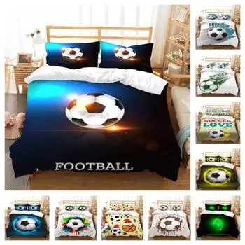 Футбольный детский комплект постельного белья для мальчиков, футбольное одеяло, пододеяльник, студенческая кровать в общежитии, новый классический пододеяльник из микрофибры, интересный UK Single 135x200cm