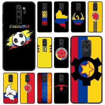 Футбольный флаг Колумбии для Xiaomi Redmi Note 11 9S 9 8 7 10 Pro 8T 9C 9A 8A K40 k50, мягкий силиконовый чехол для телефона, черный чехол Redmi 8