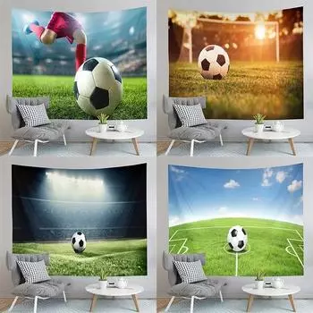 Футбольный гобелен, Искусство болельщиков стадиона, настенный гобелен для гостиной и спальни 100x75cm