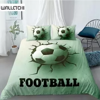 Футбольный комплект пододеяльников Футбольный мяч и старая штукатурка Повреждение стены Разрушение Комплект постельного белья Подростковый королевский полиэстеровый пододеяльник EU single(135x200cm)