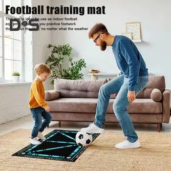 Футбольный коврик для тренировки шагов, бесшумный футбольный спортивный вспомогательный коврик, нескользящее футбольное оборудование для тренировок на ловкость и скорость M синий