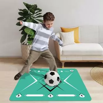 Футбольный коврик для тренировки шагов для улучшения контроля мяча, скорости, ловкости, нескользящий футбольный коврик для всех уровней, улучшения навыков дриблинга 50x80cm темно-синий