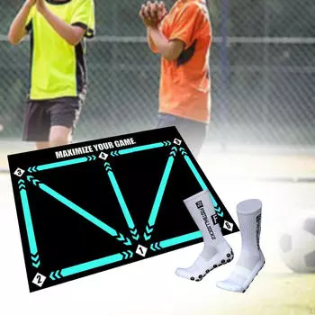 Футбольный коврик для тренировки шагов Дриблинг Бесшумный спортивный вспомогательный реквизит Нескользящий without ball