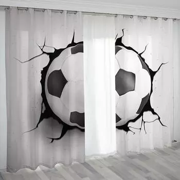 Футбольный мяч для мальчиков, бесплатная доставка, 2 шт., тонкая штора для окна с затемнением для гостиной, спальни, домашнего декора 98W202H CM&Rod Pocket
