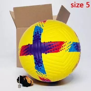Футбольный мяч из искусственной кожи, бесшовные командные футбольные тренировочные мячи, высокое качество, размер 5, подарок для взрослых и детей